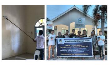 Giliran Gereja HKBP jadi Sasaran Bakti Sosial Pengecatan NasDem Milenial Riau